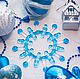 Снежинка голубая. Елочное украшение. Стекло. Фьюзинг. Елочные игрушки. Ксения Ляпина. Фьюзинг (handglass). Ярмарка Мастеров.  Фото №5