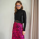 Zebra Fuchsia skirt made of armani silk, satin pink skirt. Skirts. mozaika-rus. My Livemaster. Фото №4