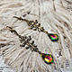 Earrings with Swarovski crystals 'Tourmaline Baroque', Earrings, Apatity,  Фото №1