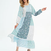 Dress with lantern sleeves in retro style