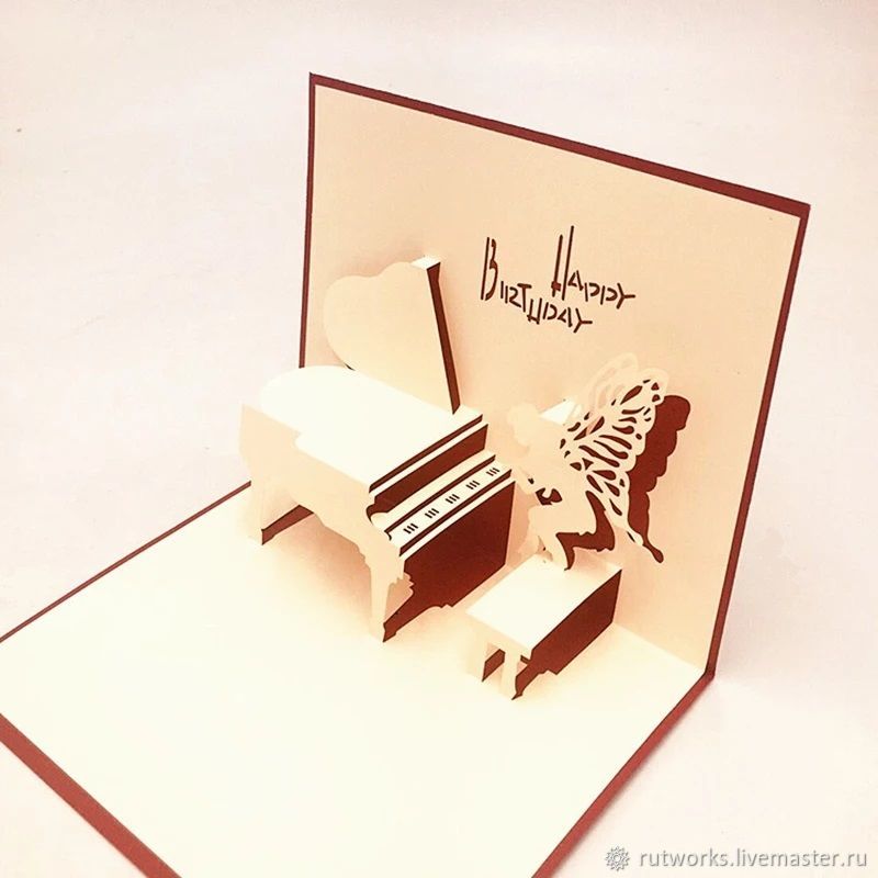 handmade piano birthday card