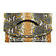 Clutch of Python. Stylish clutch bag made from Python every day. Fashionable clutch bag made from Python with handle. Beautiful clutch bag made from Python. Festive clutch bag of Python. Women's clutc