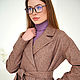 Oversize wool coat Terracotta wool demi-season orange gray. Coats. mozaika-rus. My Livemaster. Фото №5