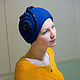 Шляпка синяя «рококо». Шляпы. EDIS | дизайнерские шляпы Наталии Эдис. Ярмарка Мастеров.  Фото №4