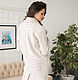 White wool coat in a cage, cocoon wool coat. Coats. mozaika-rus. My Livemaster. Фото №5