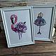 Cross-stitch Floral Flamingo Painting, Cross-stitch. Pictures. sweet-home11. My Livemaster. Фото №5