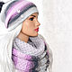 Set double hat with pompom Snood in two turns ' Elsa', Headwear Sets, Moscow,  Фото №1