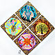 4 sides of the world, 4 seasons and 4 elements-panel made of tiles, Tile, Krasnodar,  Фото №1