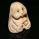 Bunny poprygayka Morel.Miniature, horn carving. Figurines. ot-petrovicha (ot-petrovicha). Online shopping on My Livemaster.  Фото №2