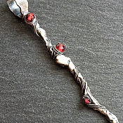 Украшения handmade. Livemaster - original item Handmade silver twig pendant with garnet. Handmade.