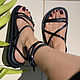 Кожаные сандалии Fiji B111 (черные). Босоножки. INTENT. Интернет-магазин Ярмарка Мастеров.  Фото №2