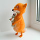 Fox cub with a cat felted Fox cat cats foxes. Felted Toy. lilu. My Livemaster. Фото №4