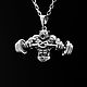 Кулон Спортсмен / Barbell's bear pendant, серебро 925 пробы. Кулон. Mens Games Silver. Интернет-магазин Ярмарка Мастеров.  Фото №2
