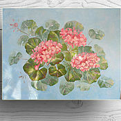 Картины и панно handmade. Livemaster - original item Rose geranium. Oil painting.. Handmade.