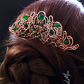 Украшения handmade. Livemaster - original item Hair comb with stones green 