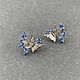 Серьги с танзанитами 1,4 ct, Серьги-пусеты, Уфа,  Фото №1