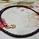 2,5 mm braided cord choker leather brown with gold field 14k, Chokers, Sergiev Posad,  Фото №1
