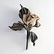 Brooch leather rose Gloria, Brooches, Zheleznogorsk,  Фото №1