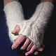 Order Women's knitted fingerless gloves Snowstorm. Warm Yarn. Livemaster. . Mitts Фото №3