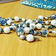 Бусы и браслет Первый снег из lampwork, жемчуга, чешского стекла. Колье. Анна Немтинова. Ярмарка Мастеров.  Фото №5