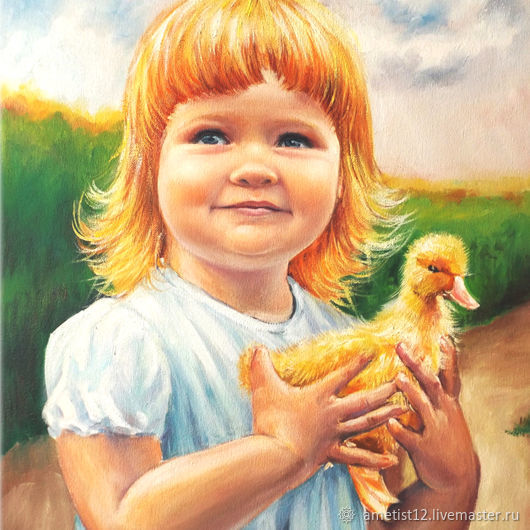 Картины: картина с девочкой, девочка с утенком, детский портрет в ...