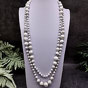 Работы для детей, handmade. Livemaster - original item Long large beads natural white opal. Handmade.