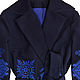 Dark blue coat with ethnic embroidery. Coats. Plahta Viktoriya. Online shopping on My Livemaster.  Фото №2