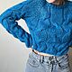 Заказать Укороченный свитер с косами «Индиго». lulu_knits. Ярмарка Мастеров. . Свитеры Фото №3