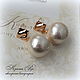 Earrings with cotton pearl, Earrings, Stupino,  Фото №1