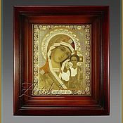 Картины и панно ручной работы. Ярмарка Мастеров - ручная работа Icon of the Kazan Mother of God /in kiota/ z271. Handmade.