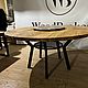 Круглый стол-река из слэба карагача 180 см. Столы. WoodBroker. Интернет-магазин Ярмарка Мастеров.  Фото №2
