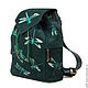 Women's suede backpack with embroidered 'Dragonfly'. Backpacks. Pelle Volare. Online shopping on My Livemaster.  Фото №2