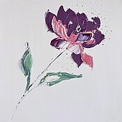 Картины и панно handmade. Livemaster - original item Mini painting with roses. White oil painting.. Handmade.