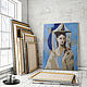 Копия картины Пикассо Испанка с острова Майорка (голубой бежевый дама), Картины, Южноуральск,  Фото №1
