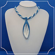 Украшения handmade. Livemaster - original item Diamond Bead Pendant (blue white). Handmade.