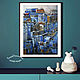 Order Paintings: pastel drawing pastel city landscape BLUE CITY. pictures & decor of TanyaSeptember. Livemaster. . Pictures Фото №3