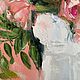 Order A bouquet of roses in a white vase painting in impasto technique in the bedroom. myfoxyart (MyFoxyArt). Livemaster. . Pictures Фото №3
