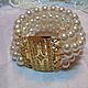 Multi-row Swarovski pearl bracelet with Milano fittings(gilding), Bead bracelet, Sergiev Posad,  Фото №1