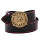 Order Leather belt 'Kolovrat'. apanasovru. Livemaster. . Straps Фото №3