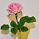 Розовая роза из полимерной глины. Цветы. IRINA. Интернет-магазин Ярмарка Мастеров.  Фото №2
