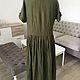 Linen sundress with hand embroidery ' Khaki-grass'. Dresses. KVITKA. Online shopping on My Livemaster.  Фото №2