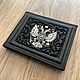 Заказать Кожаная обложка под удостоверение с Серебряный гербом РФ. Константин. Ярмарка Мастеров. . Подарки на 23 февраля Фото №3