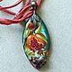 Order  Pomegranate on Labrador in the form of a pomegranate leaf. greka. Livemaster. . Pendant Фото №3