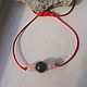 Red thread bracelet with labrador,tiger eye and rose quartz, Braided bracelet, ,  Фото №1