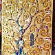 Tree of happiness. The Tree of Life Klimt. Gold painting with drag. stones. Pictures. House of the Sun (irina-bast). My Livemaster. Фото №4