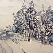 Картины и панно handmade. Livemaster - original item the picture Winter landscape. Forest in winter. Painting Landscape. Handmade.