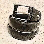 Аксессуары handmade. Livemaster - original item Men`s belt made of genuine python leather in black.. Handmade.