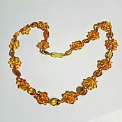 Работы для детей, handmade. Livemaster - original item Amber Beads made of amber Flowers natural amber yellow. Handmade.