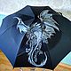 Umbrella Black Dragon. Painted umbrellas. Umbrellas. ArtelL. My Livemaster. Фото №4