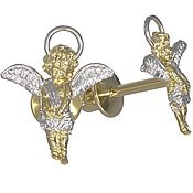 Украшения handmade. Livemaster - original item Gold earrings ear studs set 